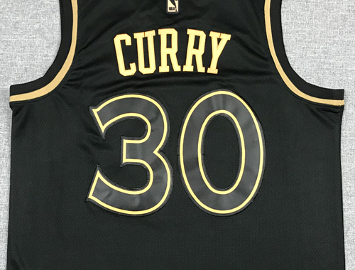 Stephen Curry #30 Golden State Warriors Nike Black Gold "Golden Edition" Oversized Bay Bridge Basketball Badge Stealth Swingman Jersey