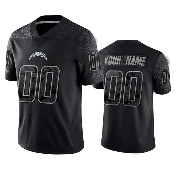 Custom1 Los Angeles Chargers Active Player Black Reflective Limited Stitched Football Jerseys American Jerseys