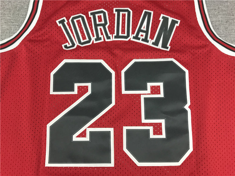 Michael Jordan #23 Chicago Bulls Mitchell & Ness Red 1996-97 Championship Trophy Patch Hardwood Classics Swingman Jersey