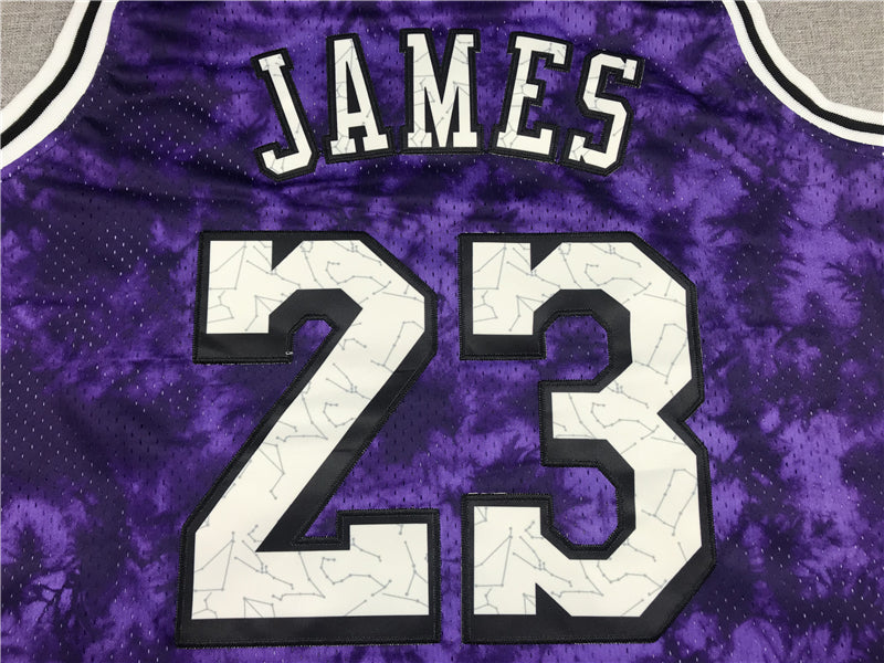 LeBron James #23 Los Angeles Lakers Purple Galaxy Mitchell & Ness Hardwood Classics Swingman Jersey