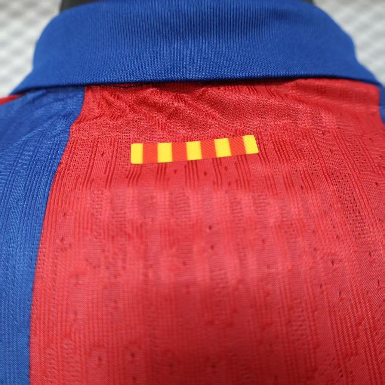 2025/26 FC Barcelona Special Edition Player Version Jersey - Royal Blue & Red Bold Zigzag Graphic Pattern - Dri-FIT ADV - V-Neck - Red Sleeve Cuffs - Yellow Nike Swoosh - FCB Crest - Spotify Yellow Sponsor