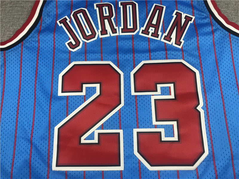 Michael Jordan #23 Chicago Bulls Mitchell & Ness Royal Blue Red Pinstripe Hardwood Classics Swingman Jersey