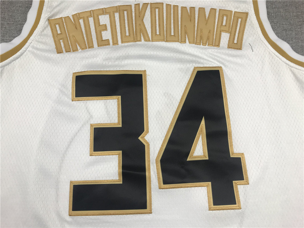 Men's Milwaukee Bucks Giannis Antetokounmpo #34 White Swingman Jerseys