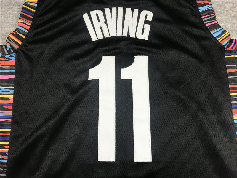 Kyrie Irving #11 Brooklyn Nets City Edition Swingman Jersey – Black Multicolor NBA Fan Gear