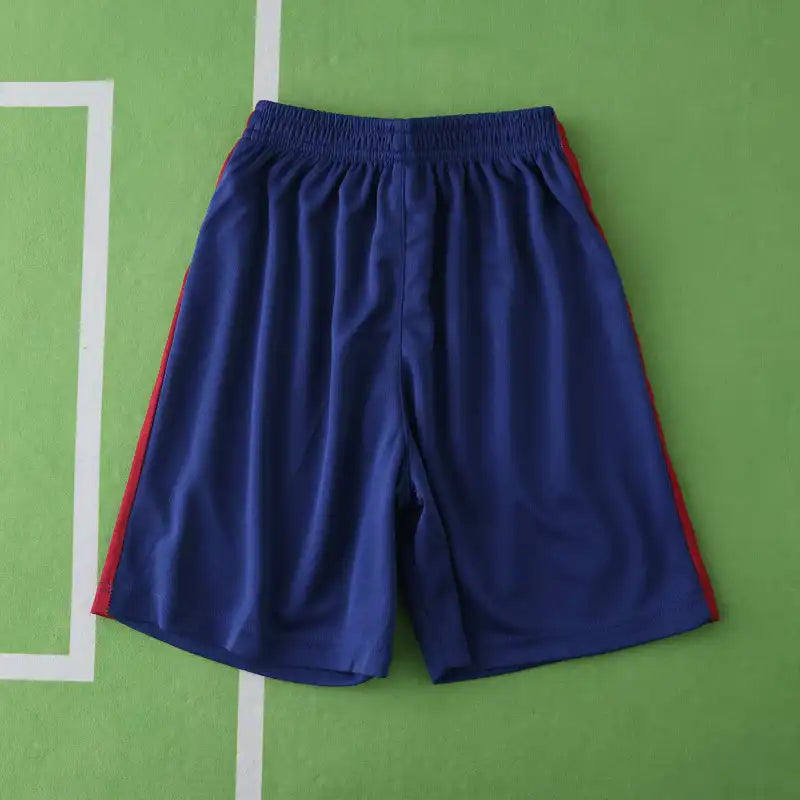 FC Barcelona Home Retro Kids Kit 2014/15 — Blue Red Stripe UNICEF Classic Children Jersey & Shorts Set Messi Neymar