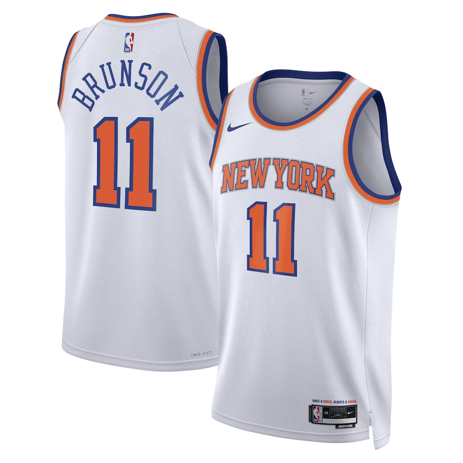 Jalen Brunson #11 New York Knicks Nike White Association Edition Swingman Jersey