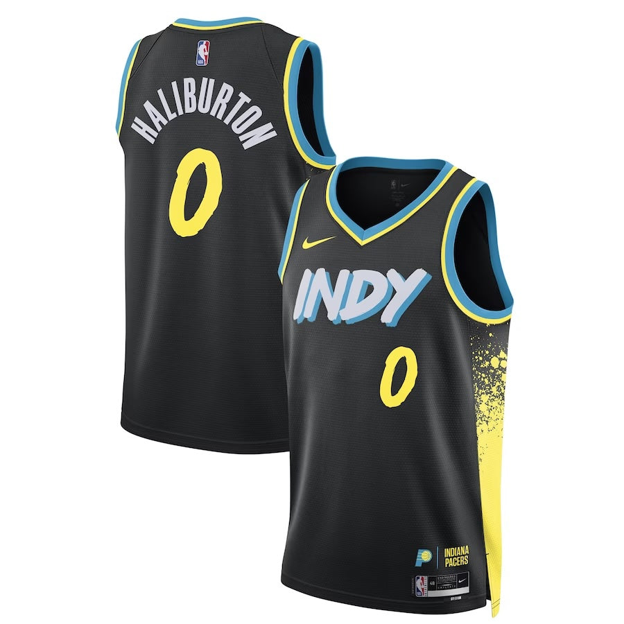 Tyrese Haliburton #0 Indiana Pacers Black INDY City Edition Swingman Jersey