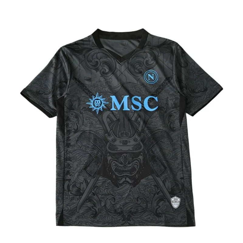 S.S.C. Napoli Third Fan Version 2024/25 – Black Samurai Jacquard Football Jersey