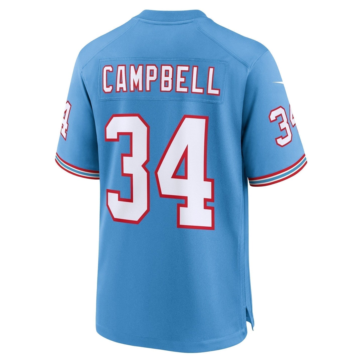 Earl Campbell Tennessee Titans Oilers Throwback Retired Game Jersey - Light Blue