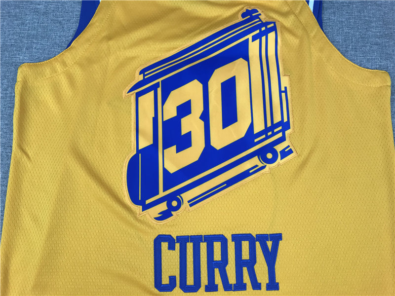 Stephen Curry #30 Golden State Warriors Nike Gold "The City" Classic Edition 1960s Retro Bay Bridge Swingman Jersey