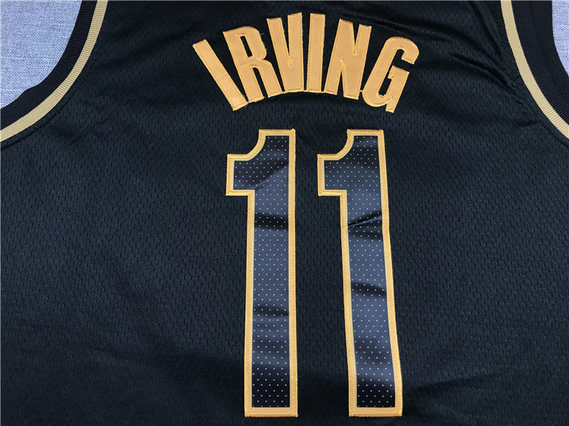 Kyrie Irving #11 Brooklyn Nets Golden Edition Swingman Jersey – Black & Matte Gold NBA Fan Gear