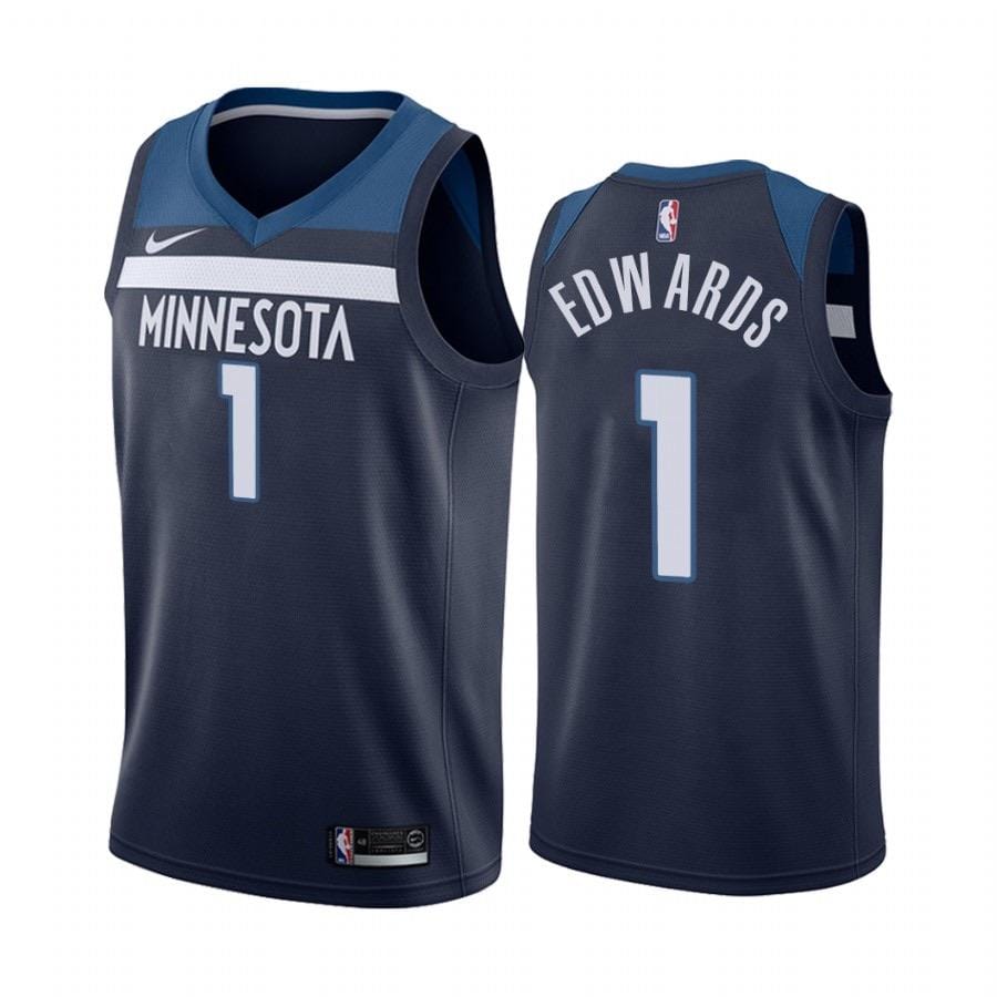 Anthony Edwards #1 Minnesota Timberwolves Navy Icon Edition Swingman Jersey – Nike