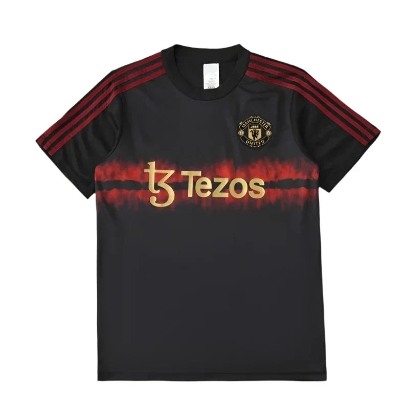 Manchester United Year of the Snake Limited Edition Training Shirt Fan Version 2024/25 – Black Gold Tezos Pre-Match Top