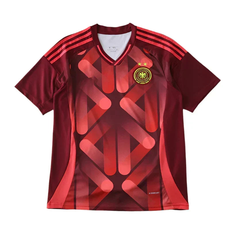 Germany National Team Away Fan Version Jersey 2025/26 – Dark Maroon Geometric Print Football Shirt