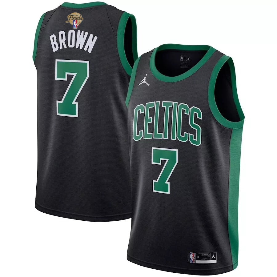 Jaylen Brown #7 Boston Celtics 2024 NBA Finals Statement Edition Jersey – Black | Men's & Youth