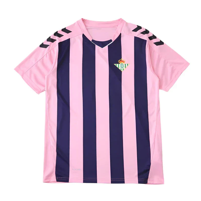 Real Betis Balompié Concept Fan Version 2025/26 – Navy & Pink Vertical Stripe La Liga Football Jersey | Betis Crest