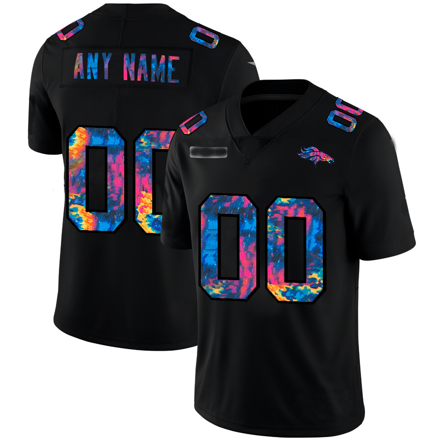 Custom1 Denver Broncos Multi-Color Black 2020 Crucial Catch Vapor Untouchable Limited Jerseys Stitched Jerseys American Football Jerseys