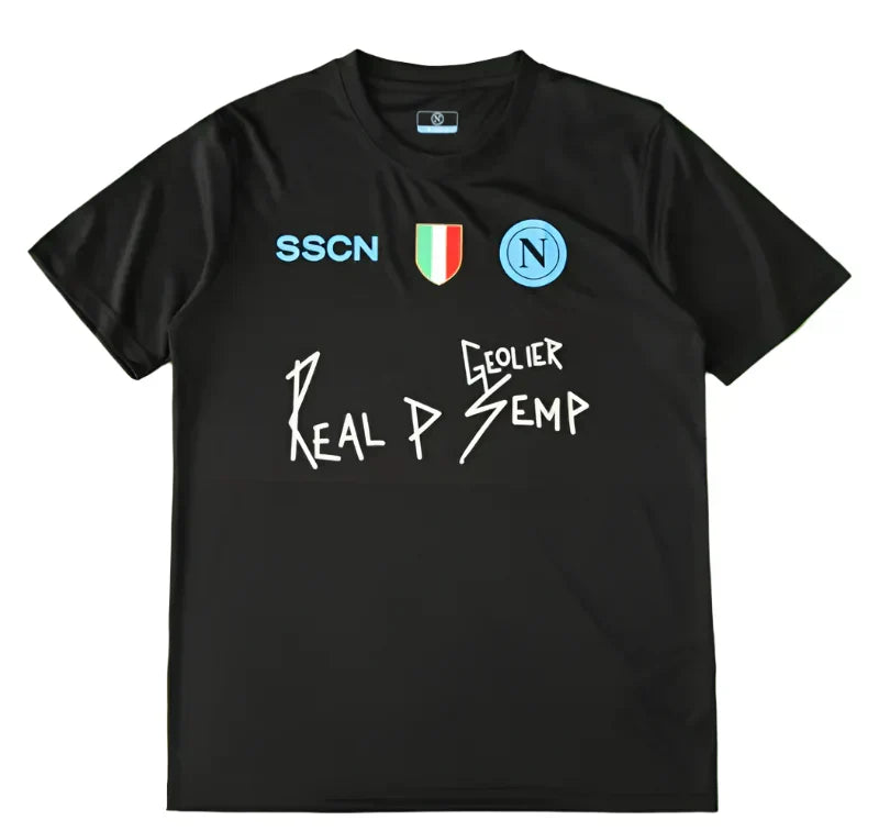 S.S.C. Napoli x Geolier Special Black Edition Fan Version 2024/25 – "Real P Semp" Football Jersey