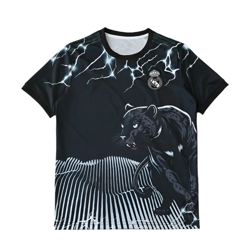 Real Madrid 2024/25 Black Panther Lightning Concept Jersey – Dark Power Adidas Fan Version