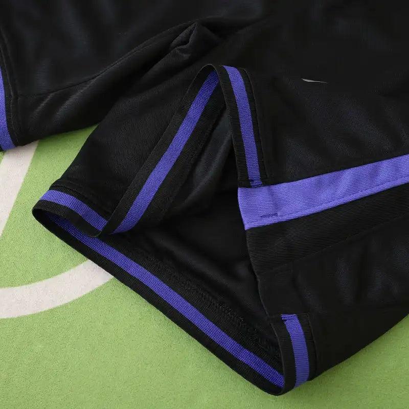 FC Barcelona Away Shorts 2025/26 — Black with Purple Side Stripe
