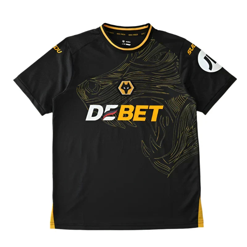 Wolverhampton Wanderers Away Fan Version 2024/25 – Black & Gold Premier League Football Jersey | Wolves SUDU Kit