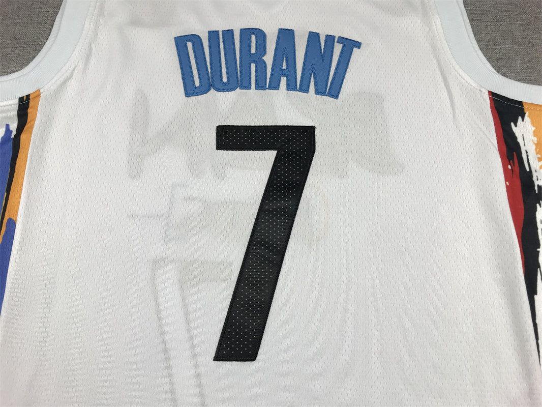 Men's Brooklyn Nets Kevin Durant #7 White 2022/23 Fastbreak Jerseys - City Edition