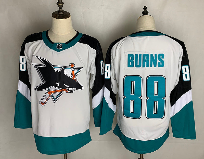 Men's San Jose Sharks Brent Burns #88 White Breakaway Jerseys