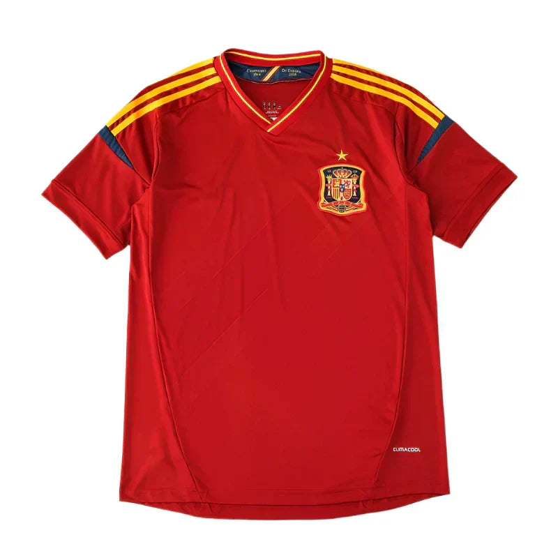 Spain National Team 2012 Euro Home Retro Fan Jersey – Red | Adidas | UEFA Champions Edition