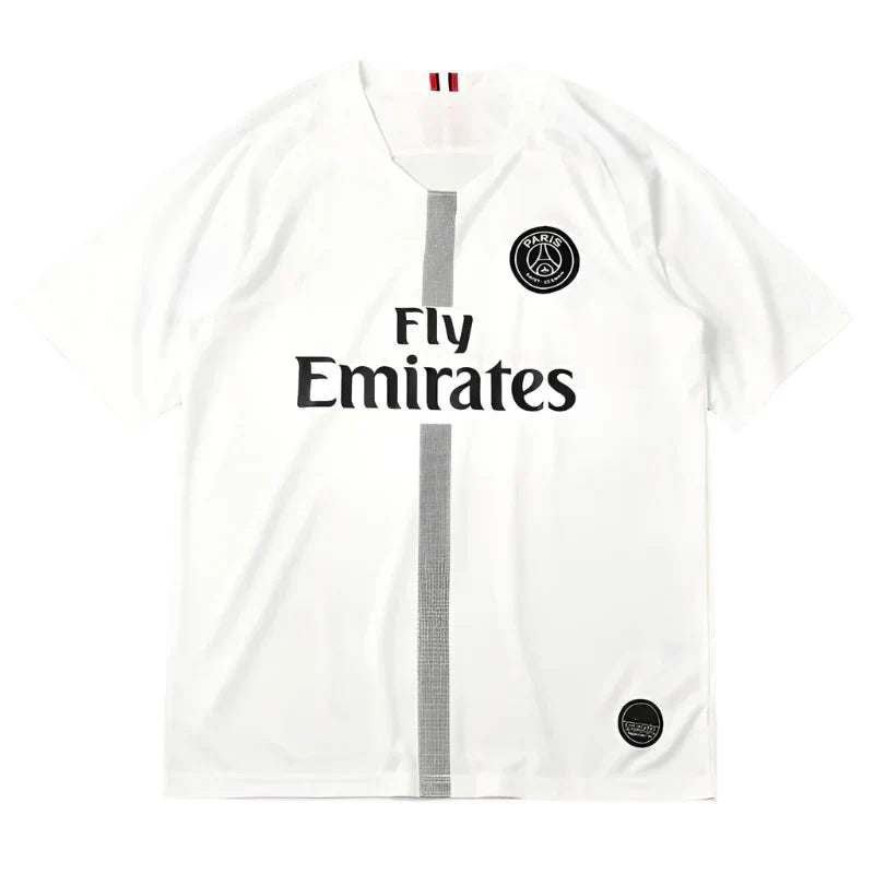 PSG 2018/19 Champions League Away Jersey – White Jordan Brand Neymar Mbappe Fan Version