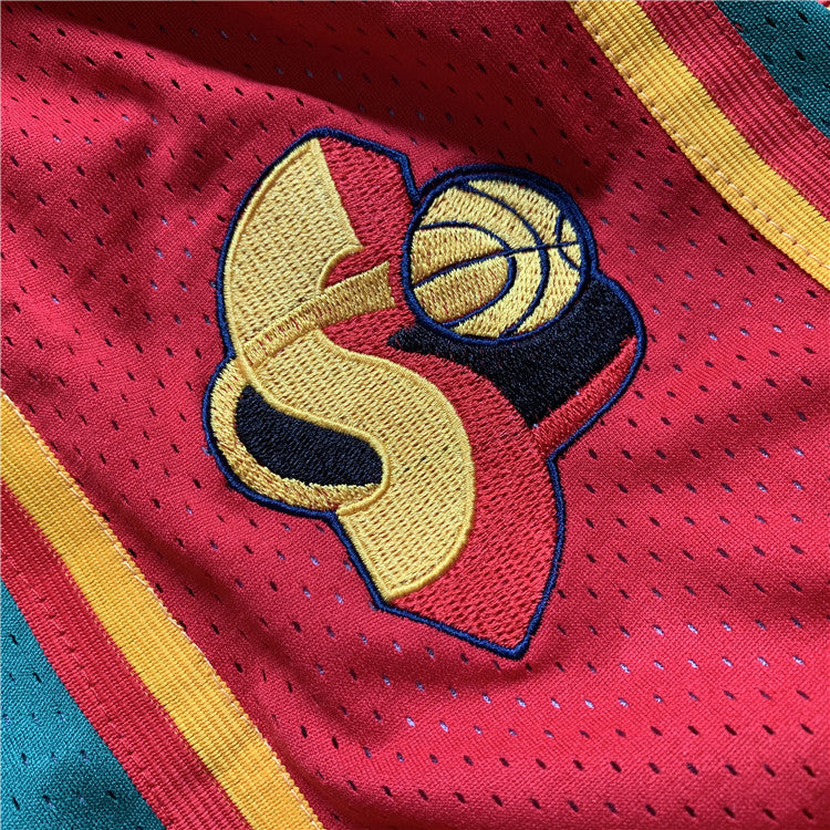 Supersonic retro limited edition JUST DON green team logo one-piece dense embroidery pocket pants