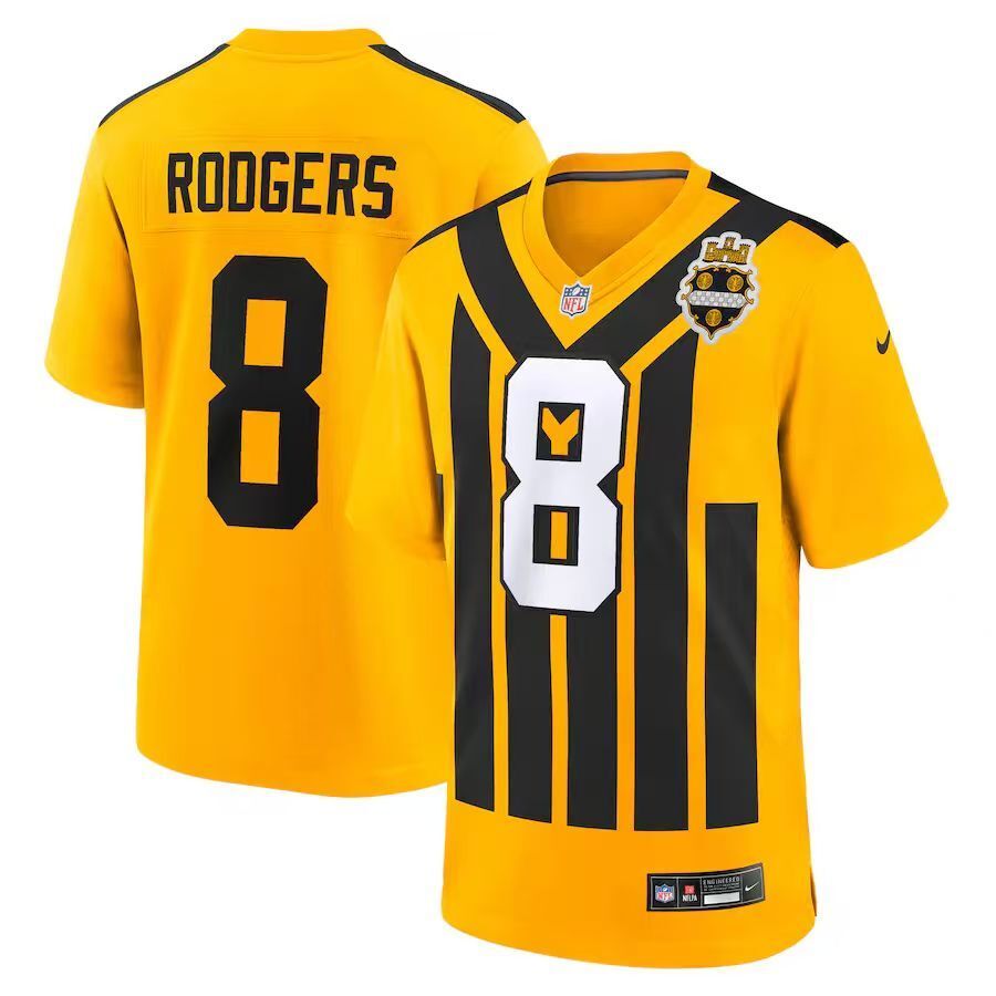Men's Pittsburgh Steelers Aaron Rodgers Nike Jersey - Retro Yellow-2