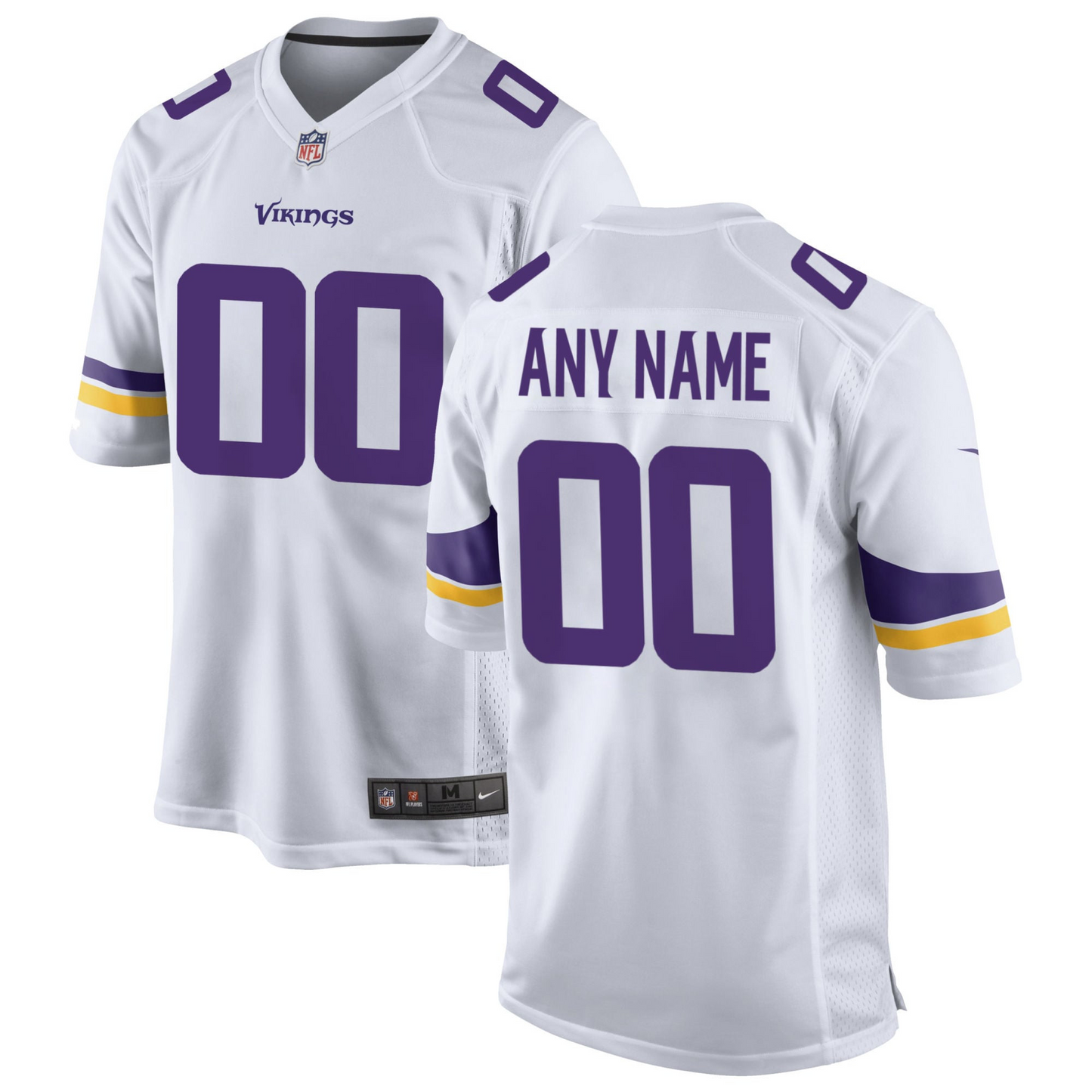 Men's Minnesota Vikings Custom1 Jerseys White