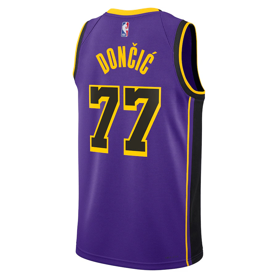 Los Angeles Lakers Jordan Brand Statement Edition Swingman Jersey - Purple - Luka Don