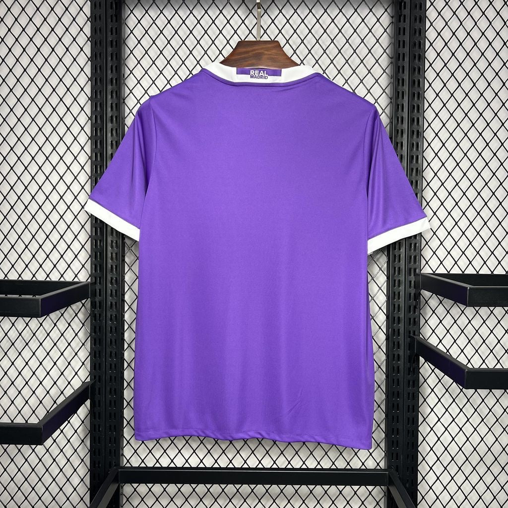 Real Madrid 2016-17 Away Jersey – Purple Adidas Fly Emirates UCL Final Cardiff 2017 Fan Version Football Shirt