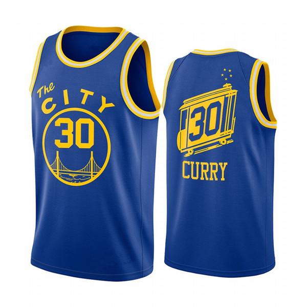 Stephen Curry #30 Golden State Warriors Royal Blue "The City" Classic Edition San Francisco Cable Car Back Print Bay Bridge Badge Swingman Jersey - Men's & Youth