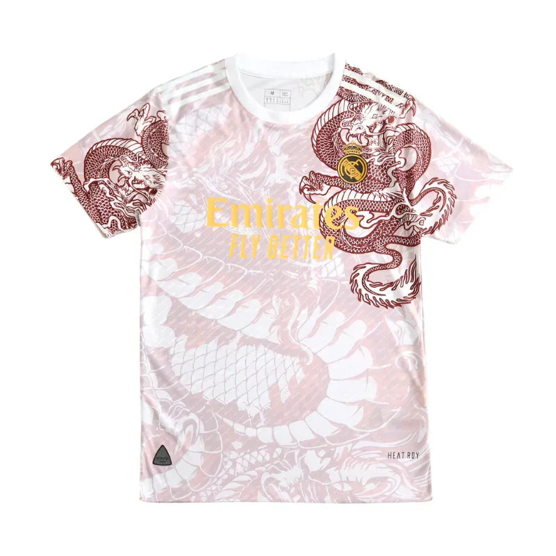 Real Madrid CF Year of the Dragon Special Edition Jersey 2024/25 – Pink Dragon Print Football Shirt