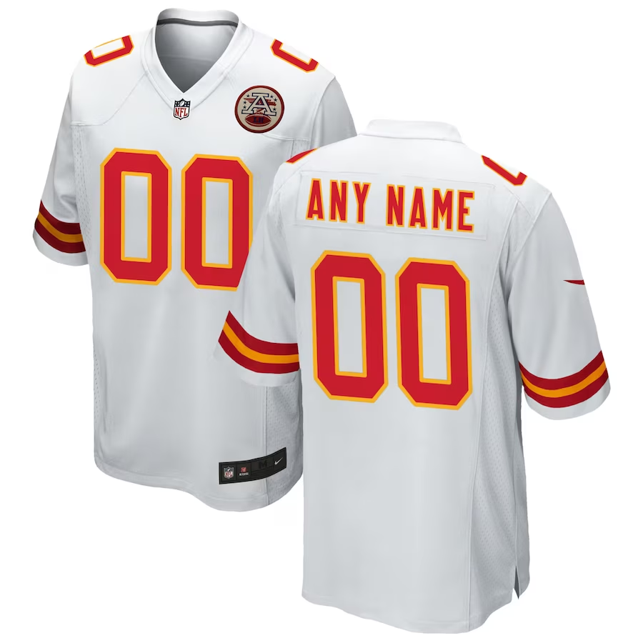 Custom1 Kansas City Chiefs White Game Jerseys
