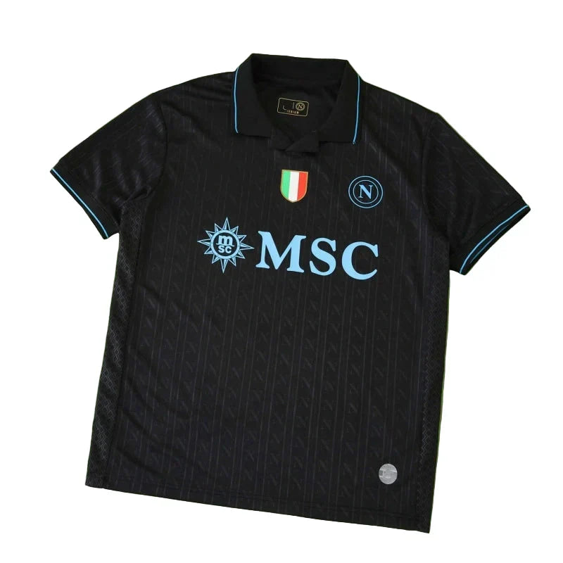 S.S.C. Napoli Third Kit Fan Version 2025/26 – EA7 Black Football Jersey | Custom Name & Patch