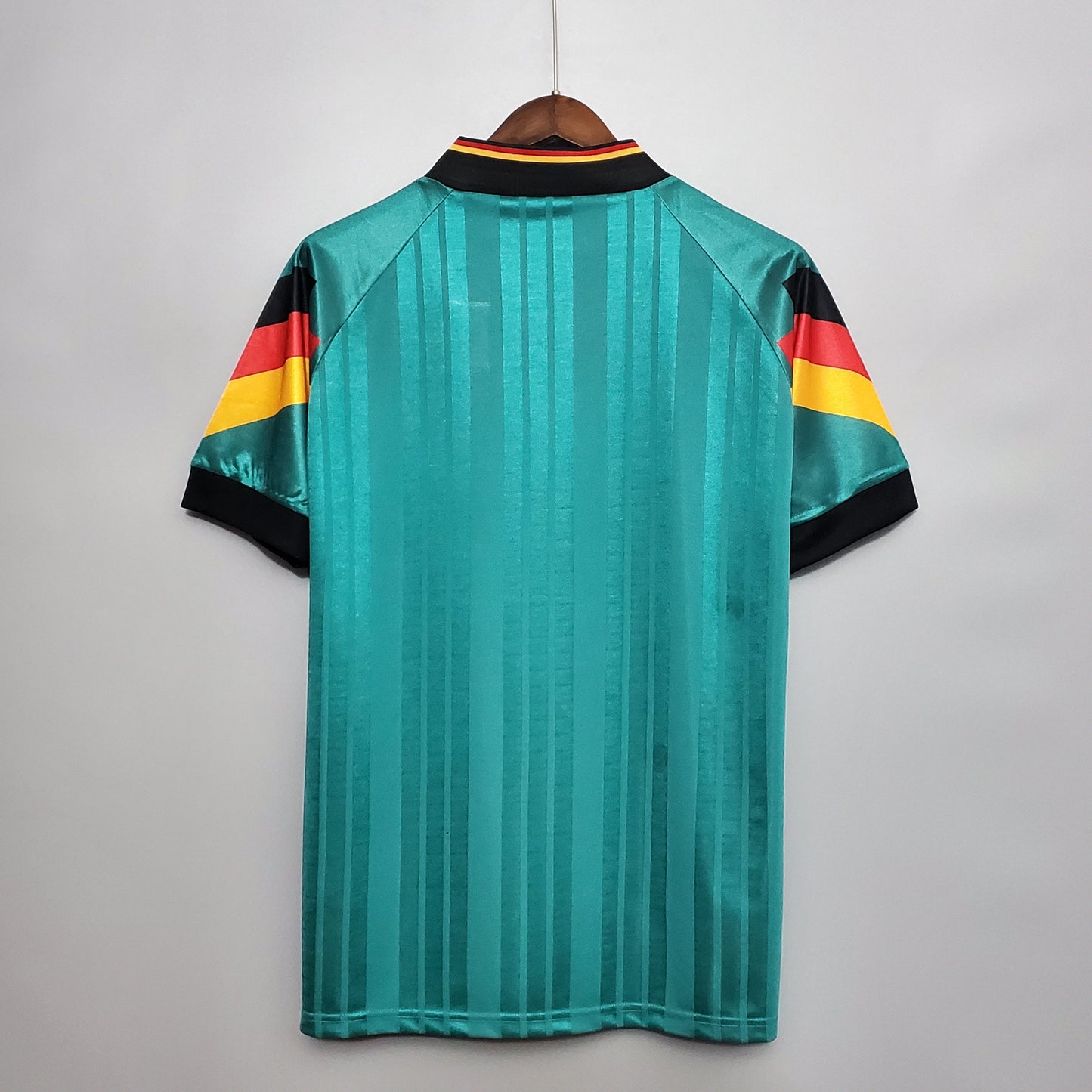 Germany 1992 Away Retro Jersey – Euro 92 Adidas Equipment Green Shadow Stripe German Flag Sleeve Kit