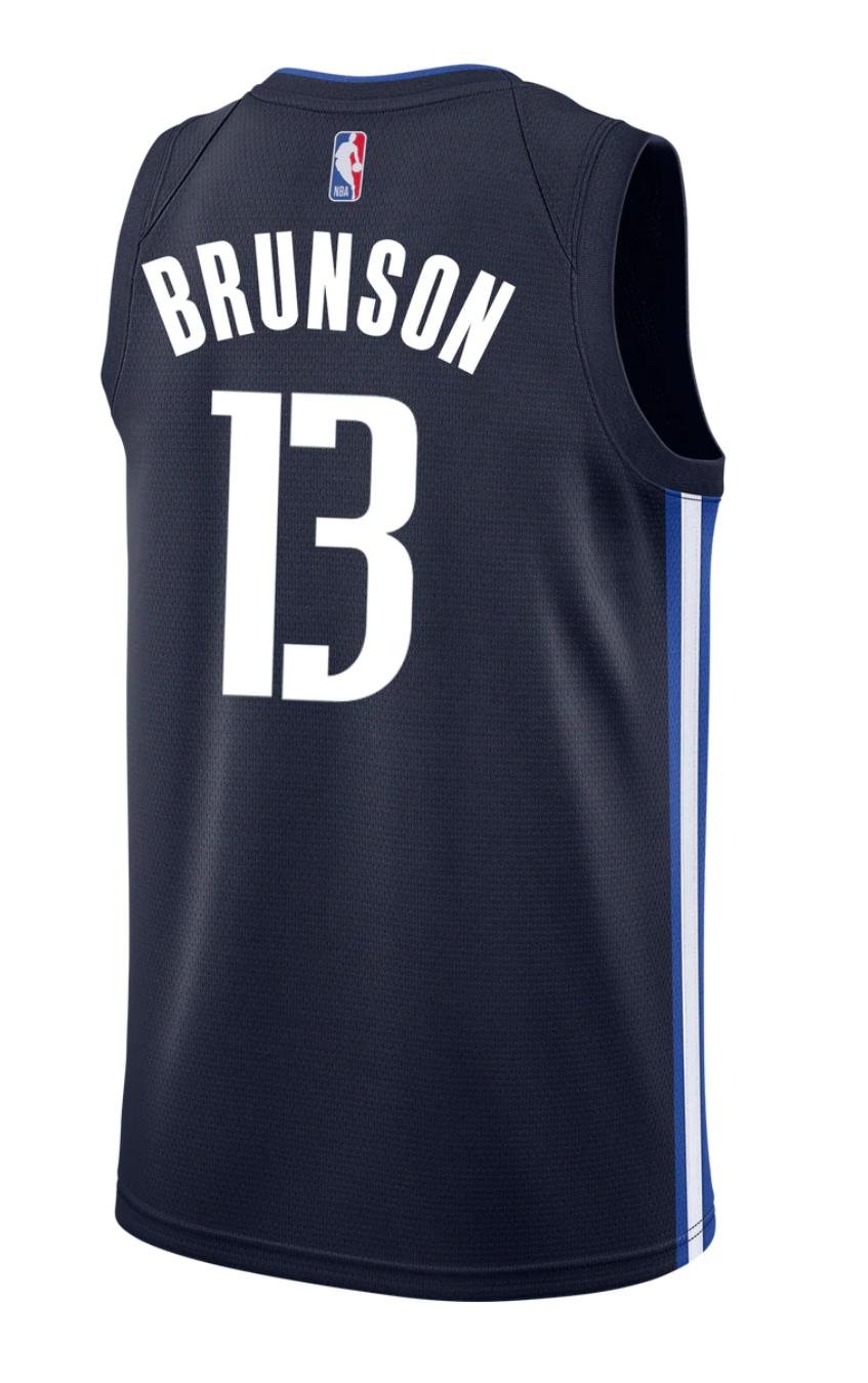 Jalen Brunson #13 Dallas Mavericks Jordan Brand Navy Statement Edition Swingman Jersey