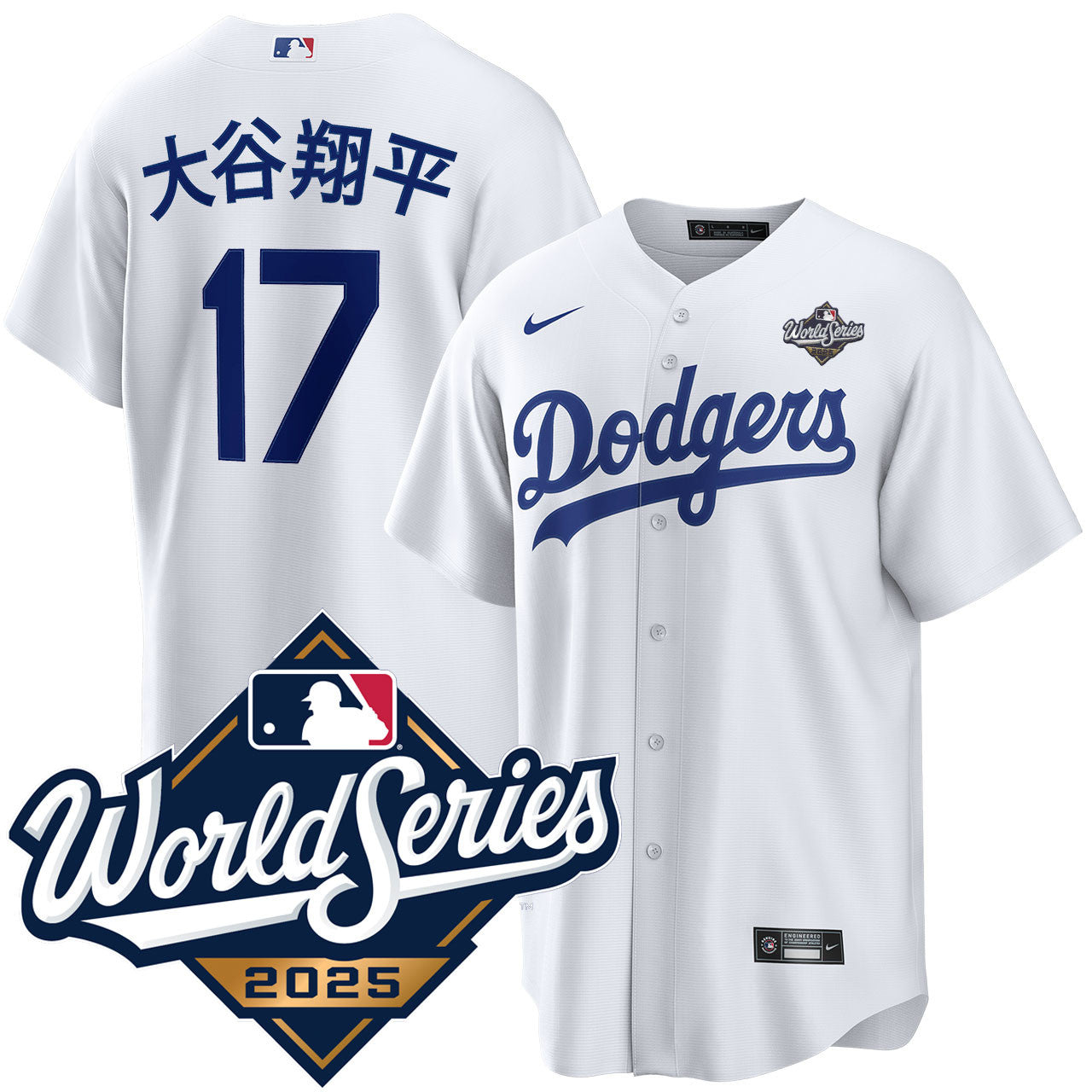 Shohei Ohtani Kanji Los Angeles Dodgers Home 2025 World Series Jersey - White