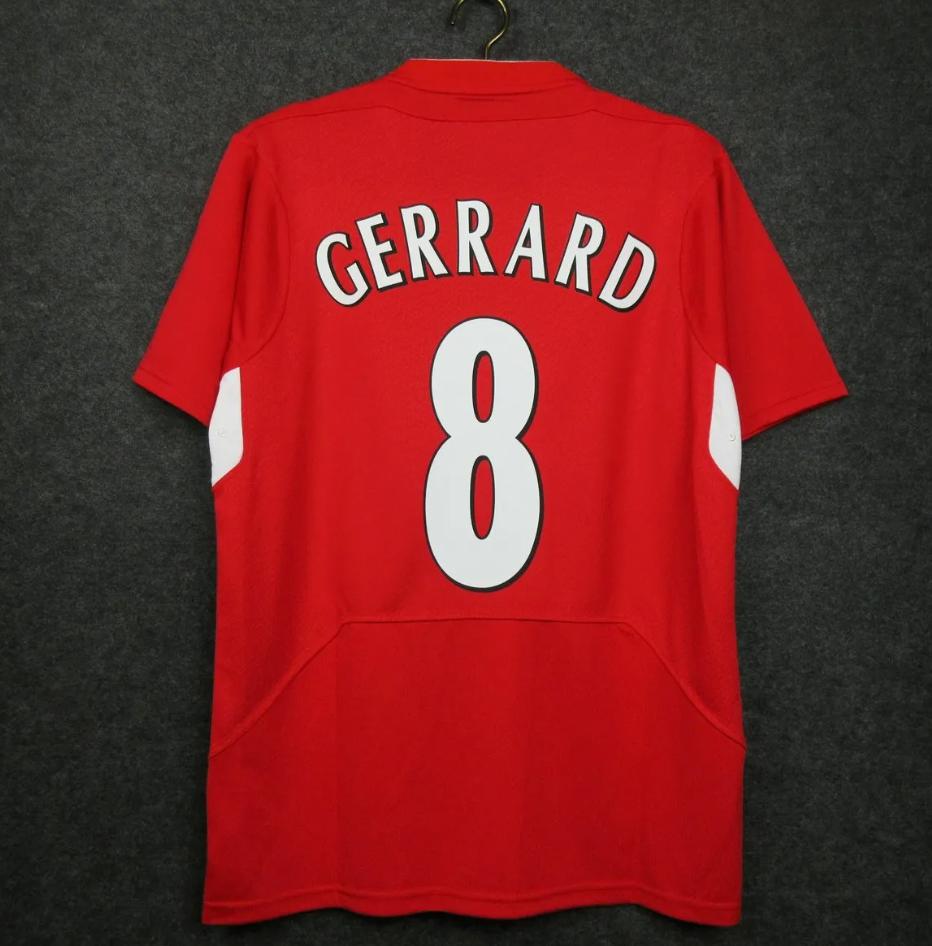 Liverpool 2004-05 Champions League Final Istanbul Retro Jersey – Reebok Red Carlsberg Gerrard Xabi Alonso Miracle of Istanbul Football Shirt