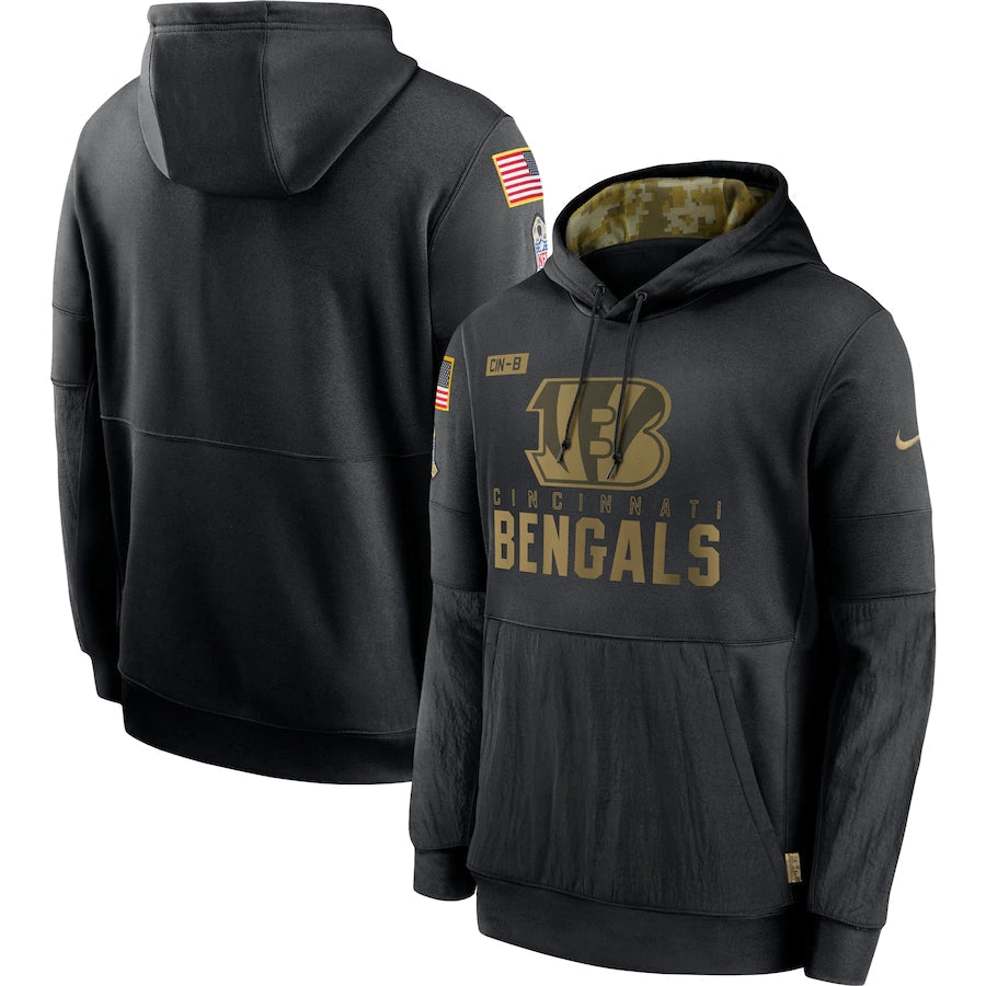 Men's Cincinnati Bengals NFL 2020 Salute to Service Hoodie2 Black