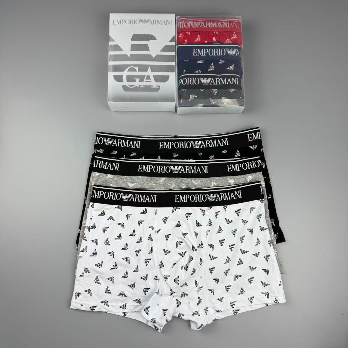 Emporio Armani Black Small Allover Wing Print Boxer Briefs, image 9
