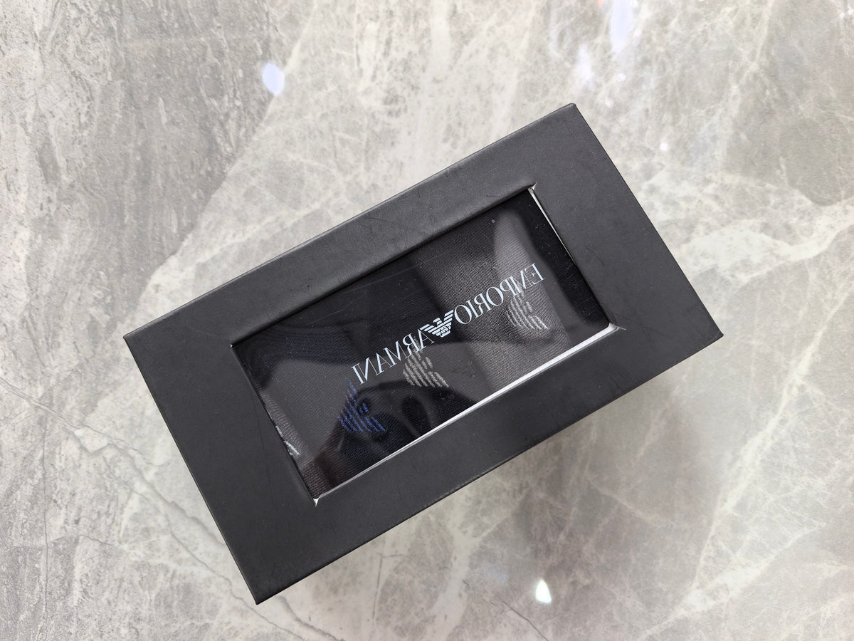 Emporio Armani Grey Black Plain Crew Mix Crew Socks, image 6