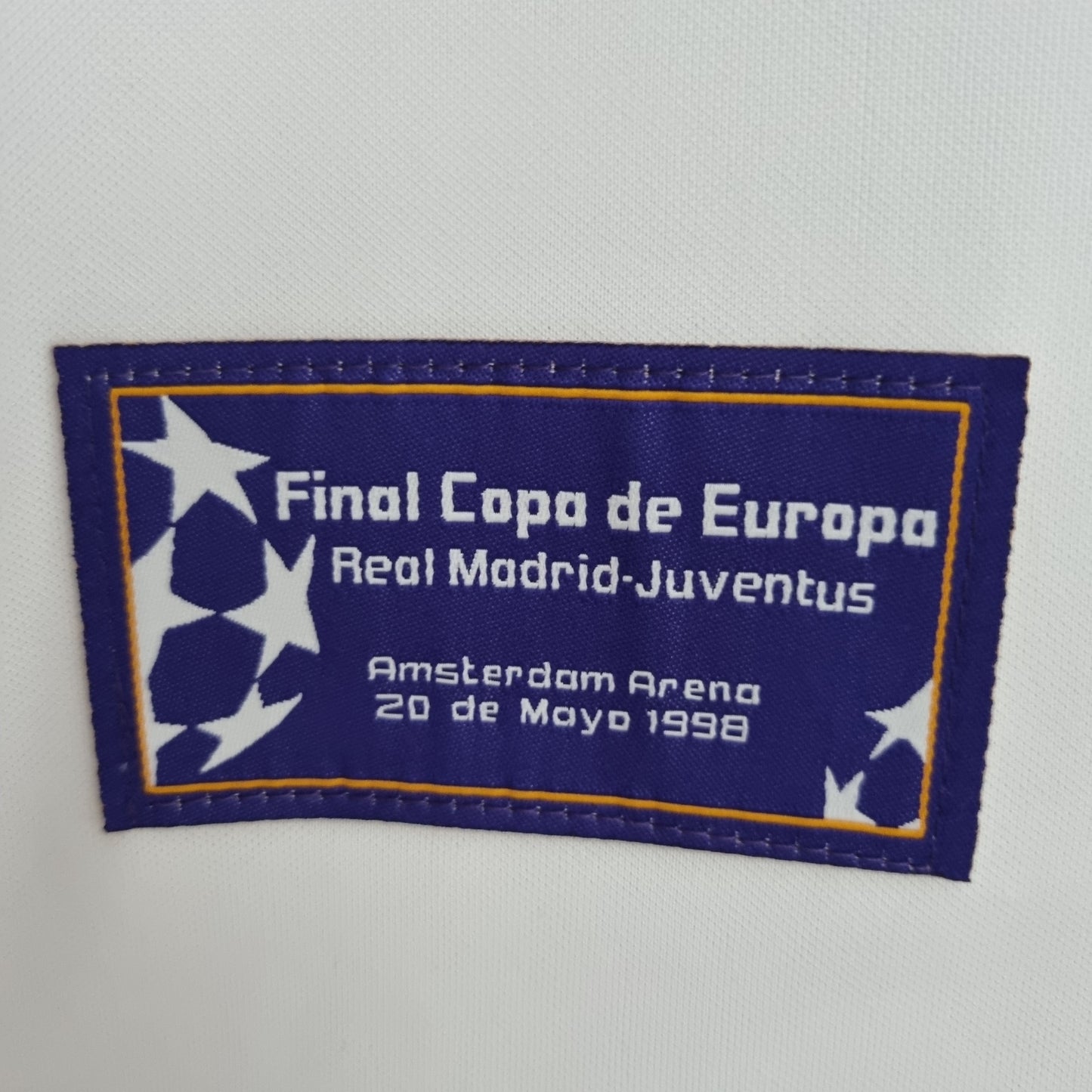 Real Madrid 1997-98 Champions League Winners Special Edition Jersey – White Kelme Teka Trophy Print Retro Fan Version Football Shirt