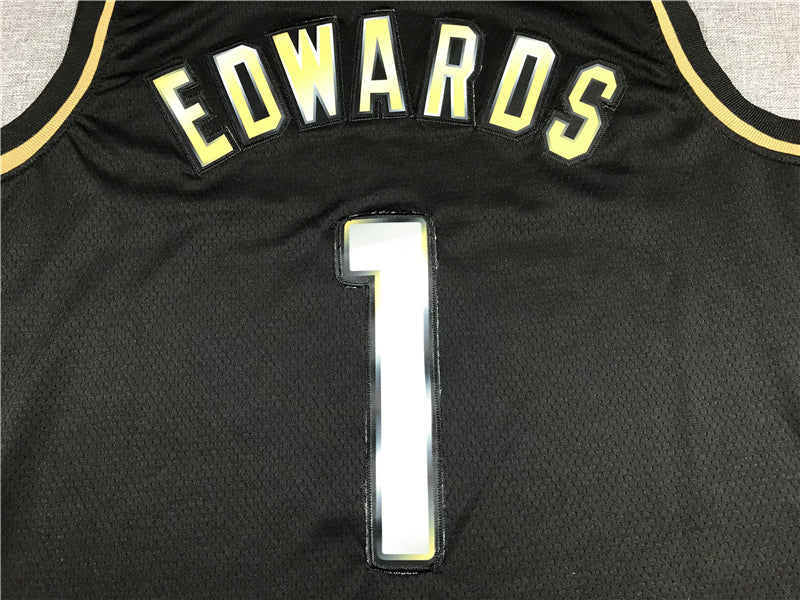 Anthony Edwards #1 Minnesota Timberwolves Black Golden Edition Swingman Jersey – Nike Earned