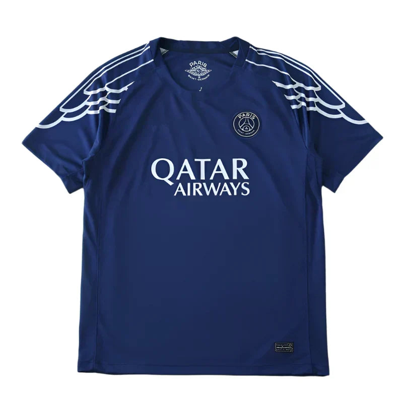 PSG 2024/25 Third Jersey – Navy Blue Wing Outline Kvaratskhelia Dembélé Fan Version