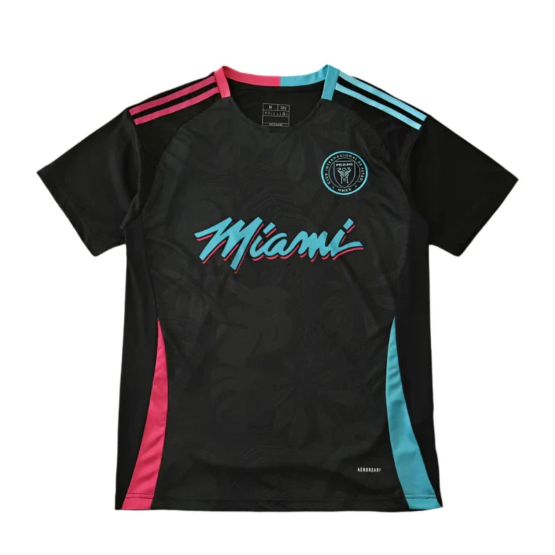 Inter Miami CF Black Miami Vice Edition Fan Version Jersey 2024/25 – Neon Pink & Blue Football Shirt