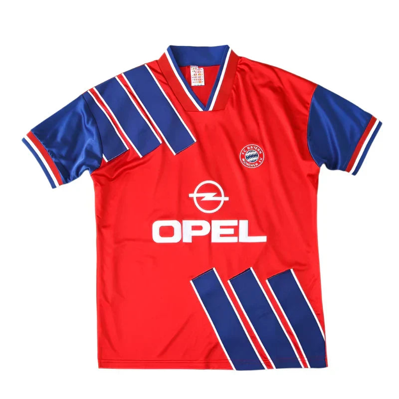 FC Bayern München Home Retro Jersey 93/95 – Red & Blue Opel Classic Fan Kit